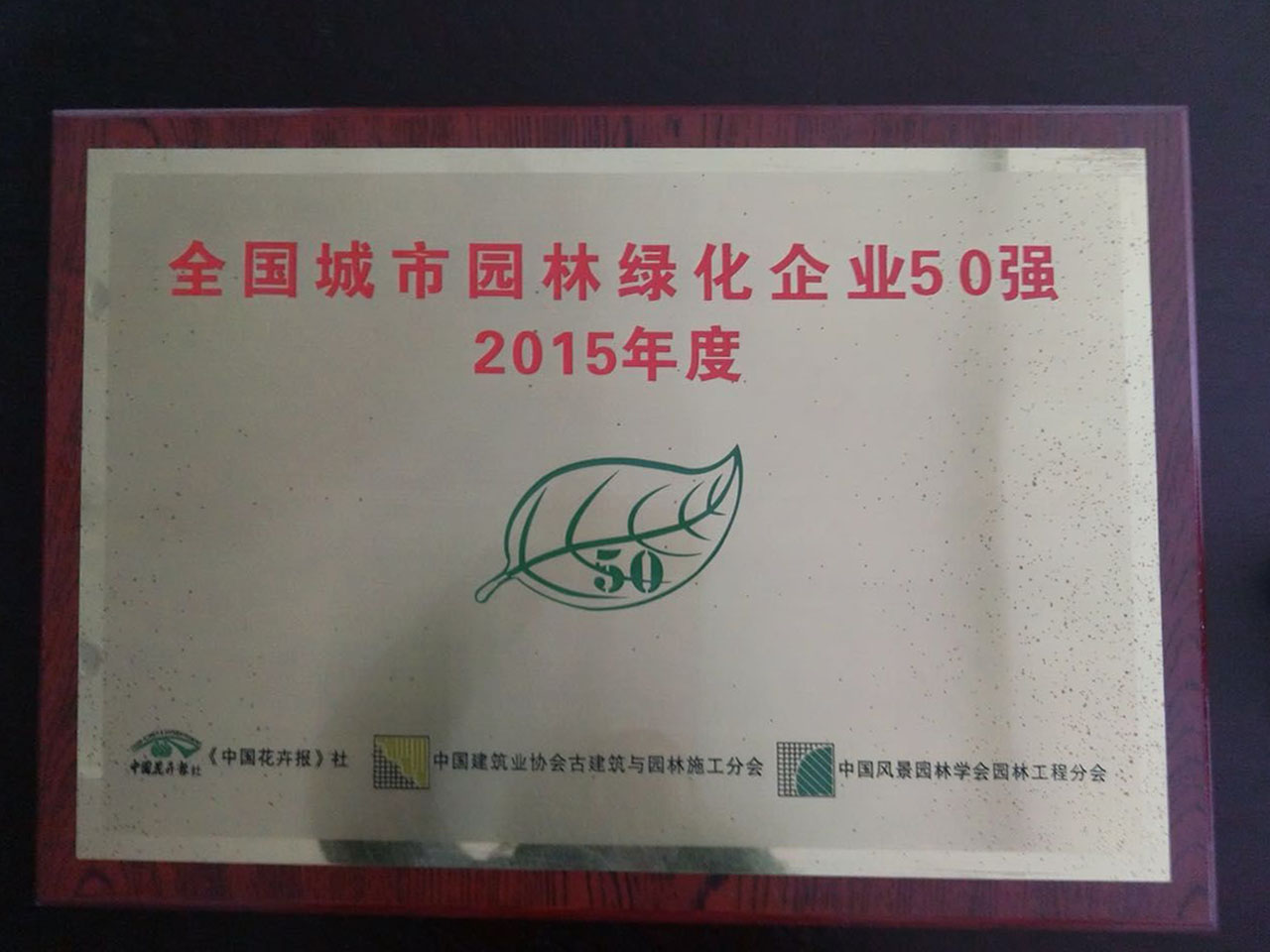 全国城市园林绿化企业50强2015年度